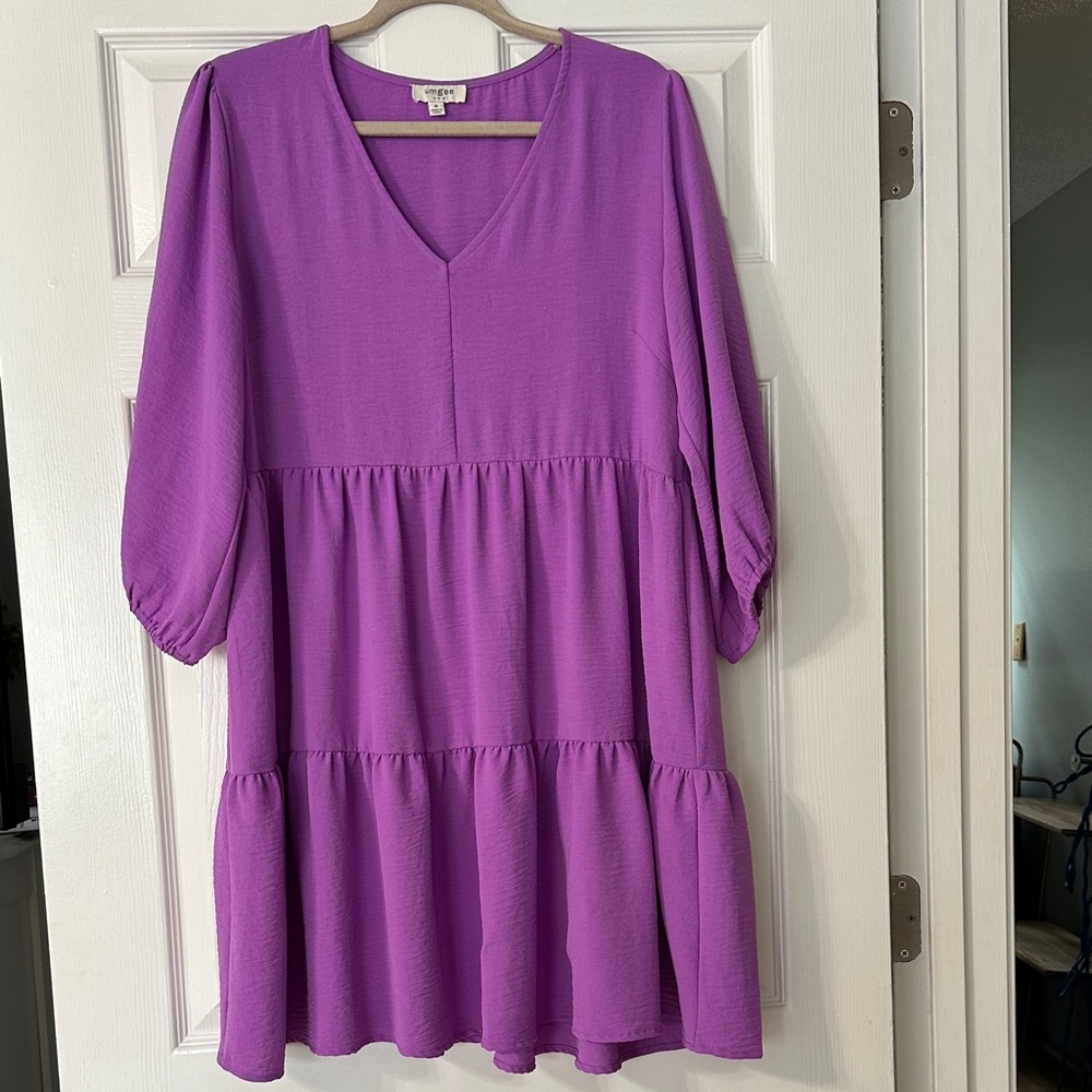 Boutique Umgee Purple Tiered Dress